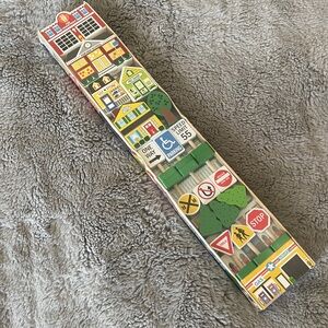 Melissa & Doug Colorful Wooden Toy Stores Houses Speed limit Sings Set NEW